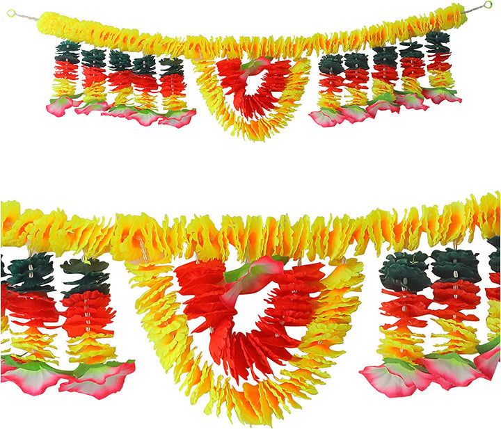 Artificial Flower Bandarwal for Door Decoration – Floral Toran Design-3 featuring vibrant faux flowers with traditional accents, perfect for festive entrances and pooja room decor. India’s Largest Pooja Accessories Brand – www.satvikstore.in