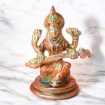 3.7 Inch Elegant Goddess Saraswati Brass Statue