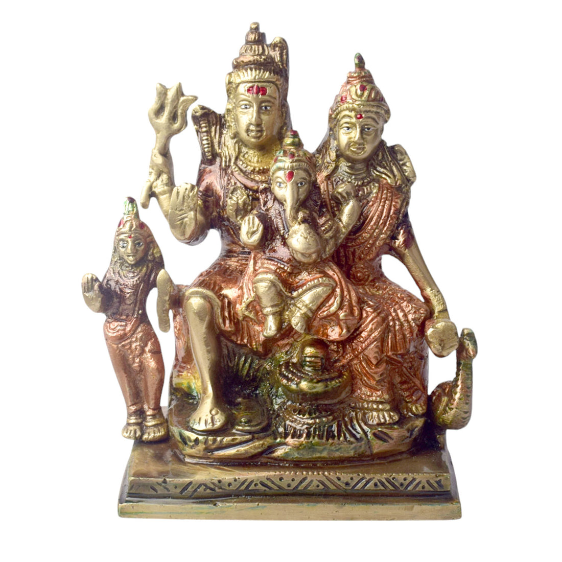 5.5 Inch Shiv Family Statue - Divine Hindu Sculpture for Home & Office