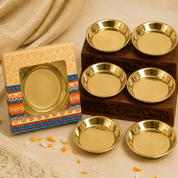Pure Brass Laddu Gopal Bhog Thali Set