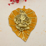 1 Pc Lord Ganesh on Leaf Patta Wall Hanging