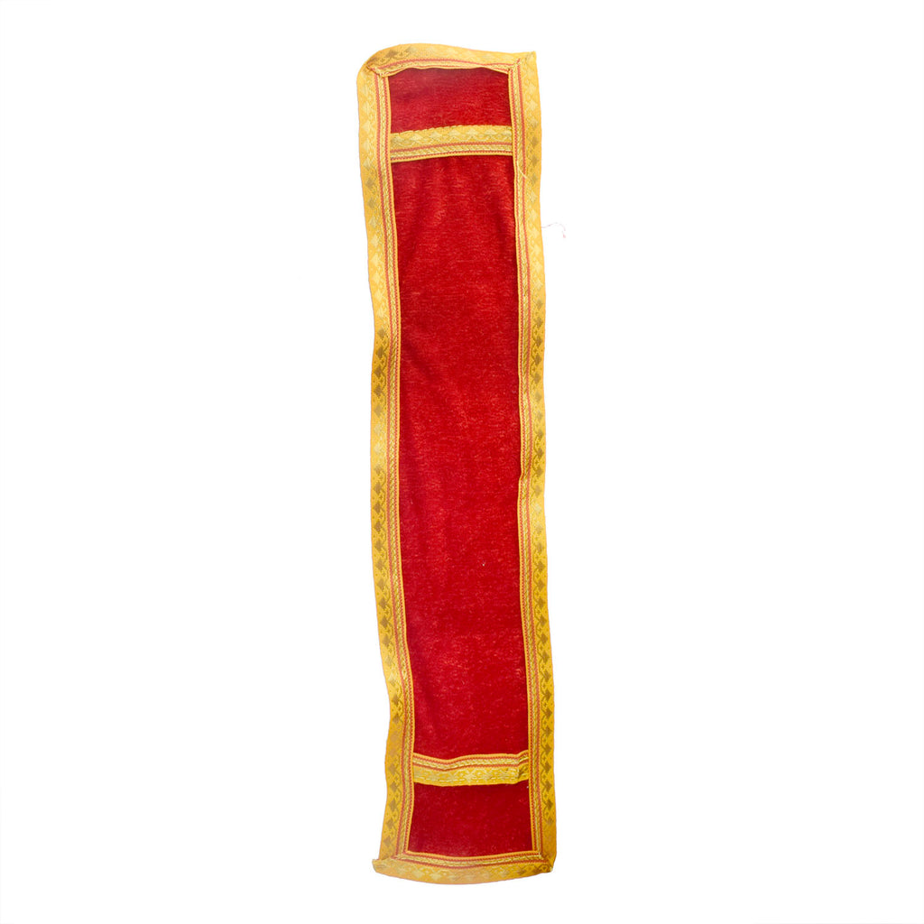 Blossom red Patka/Duppata/Angvastra available in 15 and 22-inch sizes, ideal for adorning Ganpati idols with a festive and graceful appearance. India’s Largest Pooja Accessories Brand – www.satvikstore.in