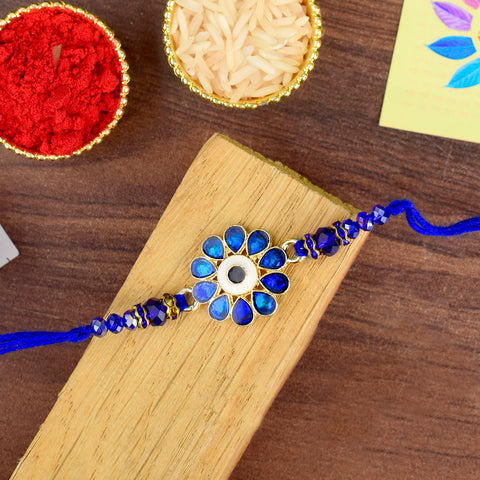 Blue Floral Design Rakhi | India’s Largest Pooja Accessories Brand – www.satvikstore.in