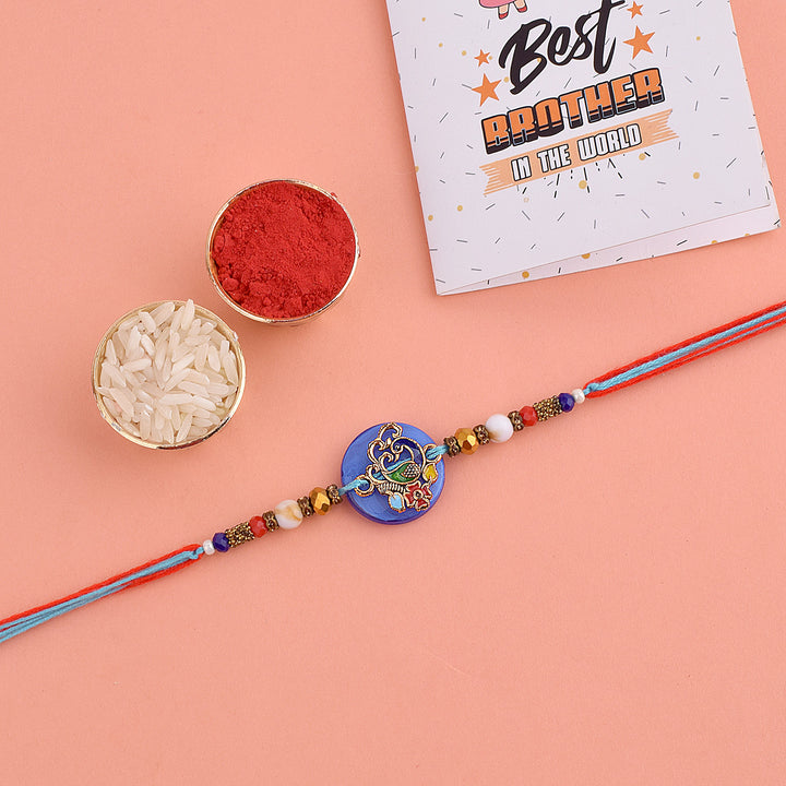 Blue Peacock Designer Bhai Rakhi | India’s Largest Pooja Accessories Brand – www.satvikstore.in
