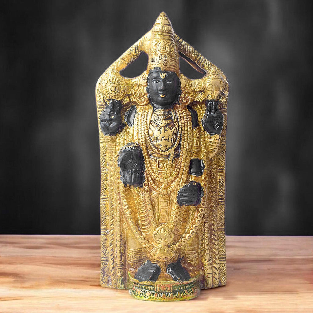 8 Inch Tirupati Balaji Statue – Finely Handcrafted Brass Idol of Lord Venkateshwara, Radiating Divine Blessings, Prosperity, and Devotion, Ideal for Home Temple, Spiritual Decor, and Daily Worship. No.1 Brass Idol Store www.satvikstore.in 