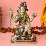 6 Inch Brass Shiv Statue - Elegant Lord Shiva Sculpture