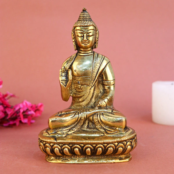 5.5 Inch Brass Buddha Idol