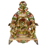 Handcrafted Brass Ram Darbar Idol Set with Glossy Finish | High-Quality Multicolor Brass Murti Featuring Lord Ram, Sita, Lakshman & Hanuman | Length 45 cm, Height 59 cm, Weight 25150 grams | Ideal for Home Mandir, Housewarming Gifts, Temple Installations & Festive Décor | India's Largest Puja Accessories Brand - Satvik No. 1 Brass Idol Collection 
