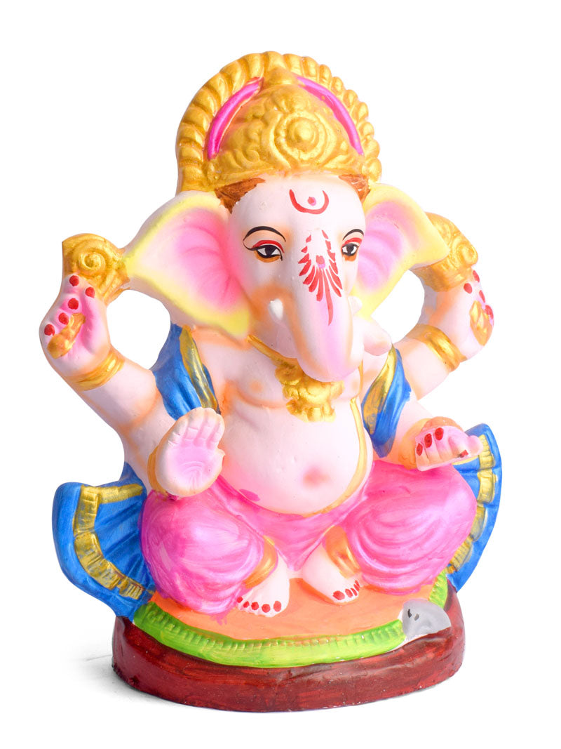10 Inch Colorful Eco-Friendly Ganpati Idol