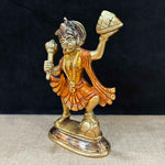 5.5 Inch Brass Hanuman Ji with Sanjeevani Idol