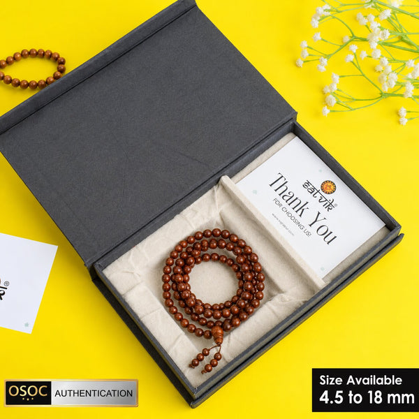 Certified 100% Original Authentic Pure Red Sandalwood Jap Mala (Andhra Pradesh)