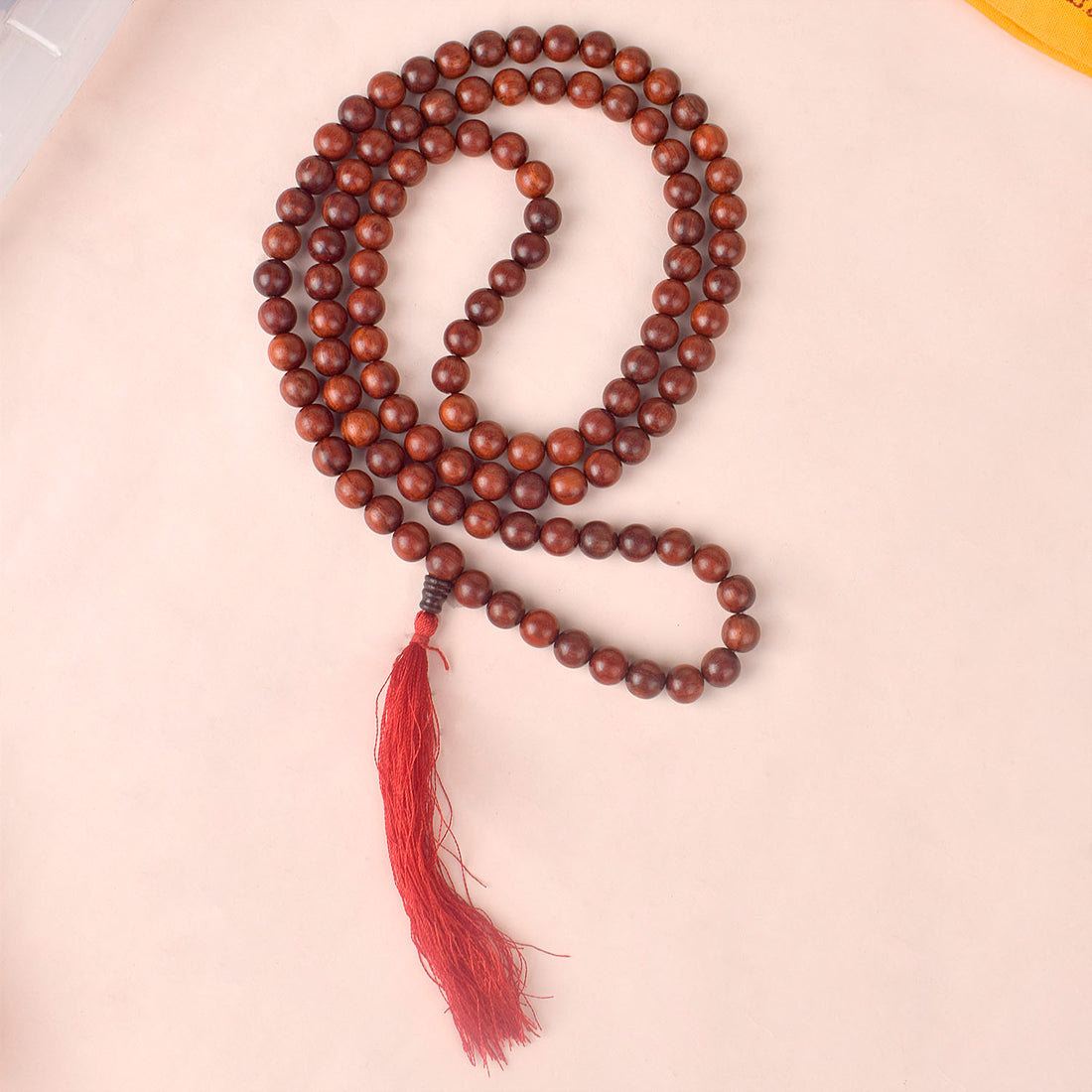 Certified 100% Original Authentic Pure Red Sandalwood Jap Mala (Andhra Pradesh)