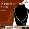 Certified 5 Mukhi Rudraksha mala with 925 silver capping for meditation, spiritual protection, and daily japa practice. India’s Premium Jap Mala Store - www.satvikstore.in