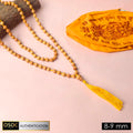 Certified 9mm 100% Original Mysore White Sandalwood Jap Mala with yellow thread for peaceful japa, meditation, and spiritual practice. 
India’s Premium Jap Mala Store - www.satvikstore.in
