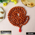 Certified dark brown rudraksha mala used for meditation, prayer, and spiritual healing. India’s Premium Rudraksha Jap Mala Store- www.satvikstore.in
