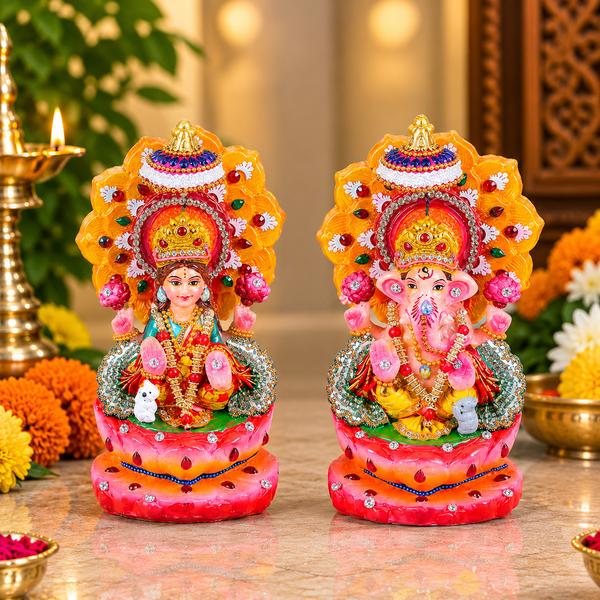 Designer Handcrafted Clay Laxmi Ganesh Idols