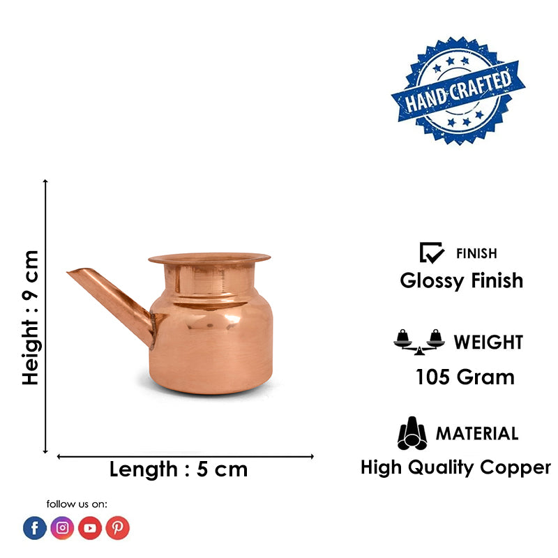 Pure Copper Kalash with Spout (Lota) for Pooja & Rituals