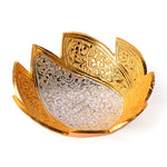 Decorative Embossed Sliver Golden Lotus Bowl
