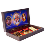 Gold Plated Guru Ji Sukrana Charan Paduka Box with Mahadev and Waheguru
