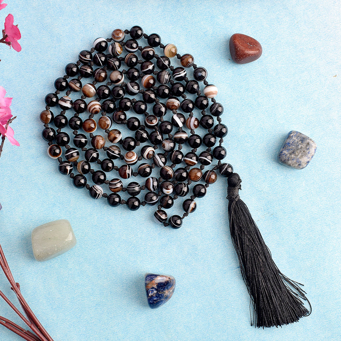 Bloodstone Agate Necklace | 8MM Beads for Chakra & Energy Healing