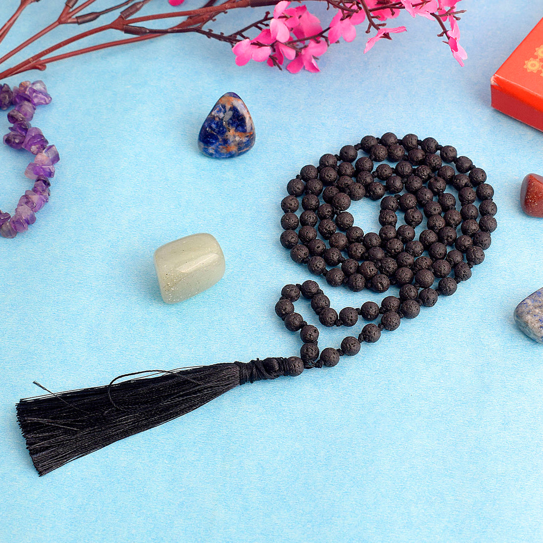 Lava Crystal Mala for Reiki Healing – 6 MM Beads