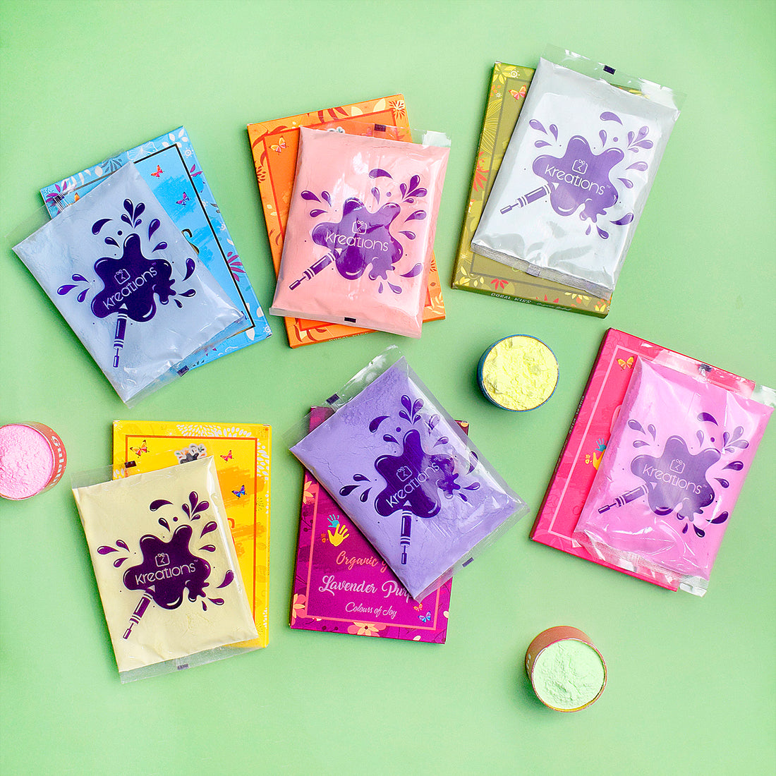Coral Kiss 6 Pc Set of Skin Friendly Holi Colors