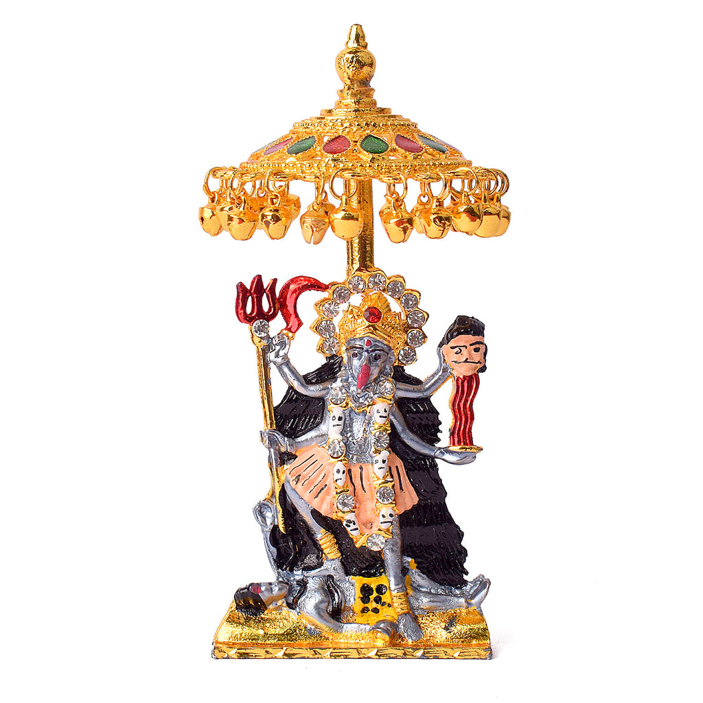 Goddess Kaali with Chatra Idol Puja Store Online Pooja Items Online Puja Samagri Pooja Store near me www.satvikstore.in