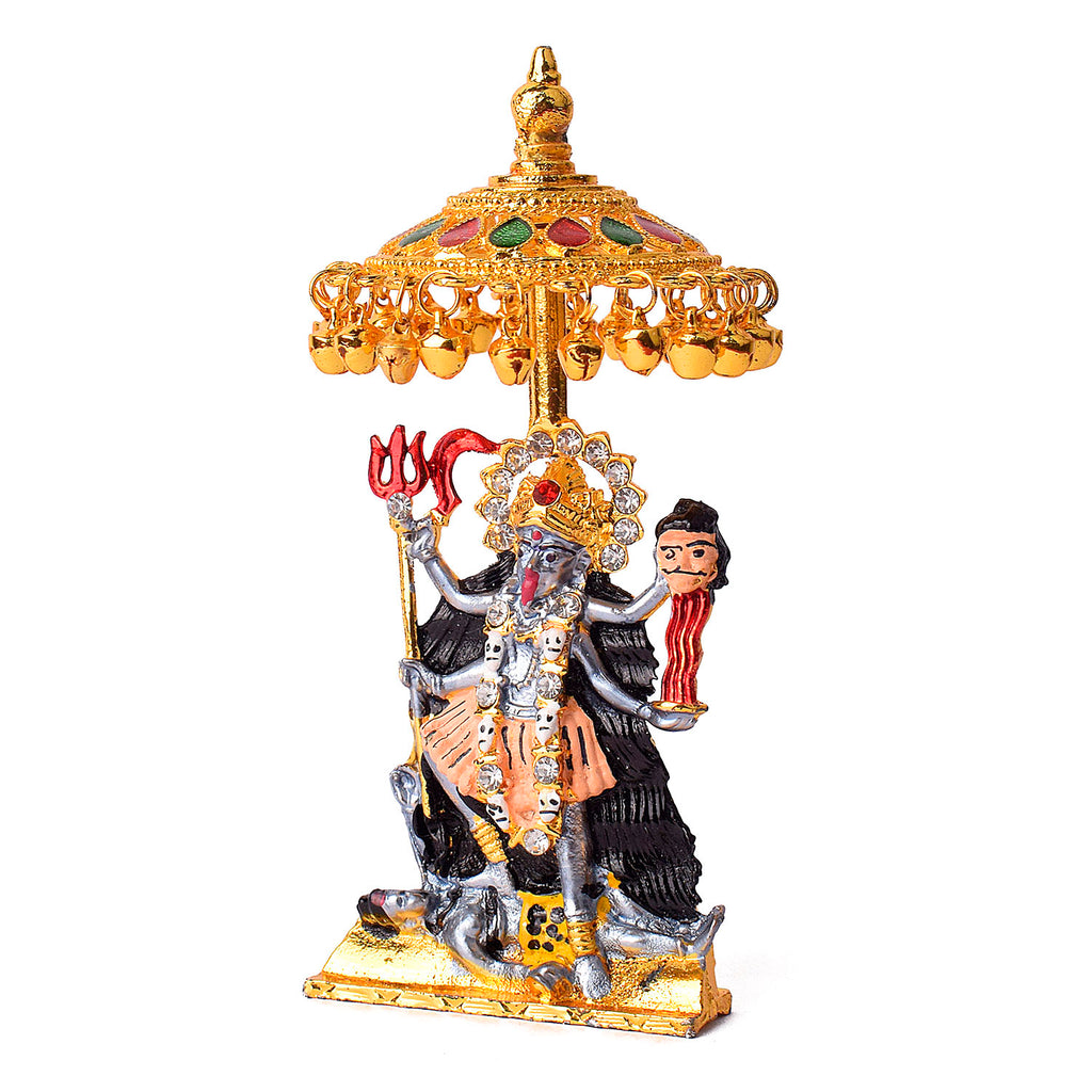 Goddess Kaali with Chatra Idol Puja Store Online Pooja Items Online Puja Samagri Pooja Store near me www.satvikstore.in