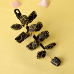 Protective Presence: Rough Black Tourmaline Vaastu Door Hanging Against Negativity