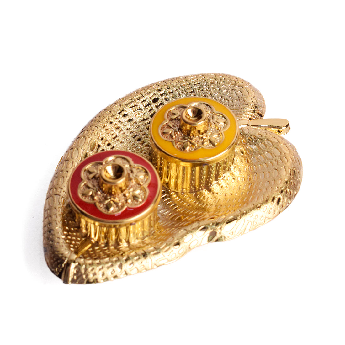 Leaf Shape Kumkum Dispenser for Rituals