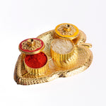 Leaf Shape Kumkum Dispenser for Rituals
