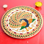 Decorative Stainless Steel Peacock Thali Puja Store Online Pooja Items Online Puja Samagri Pooja Store near me www.satvikstore.in