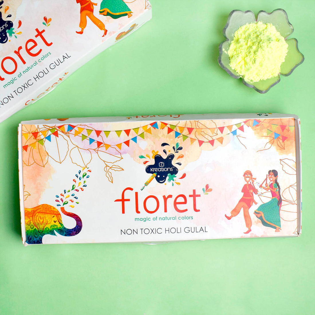 Floret Pack of 5 Skin Friendly Holi Colors