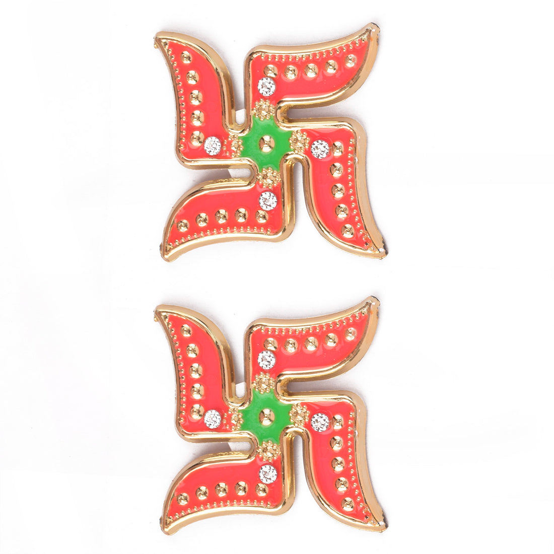 Spiritual Lights Pink Swastika Diwali Stickers Set of 2