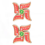 Spiritual Lights Pink Swastika Diwali Stickers Set of 2