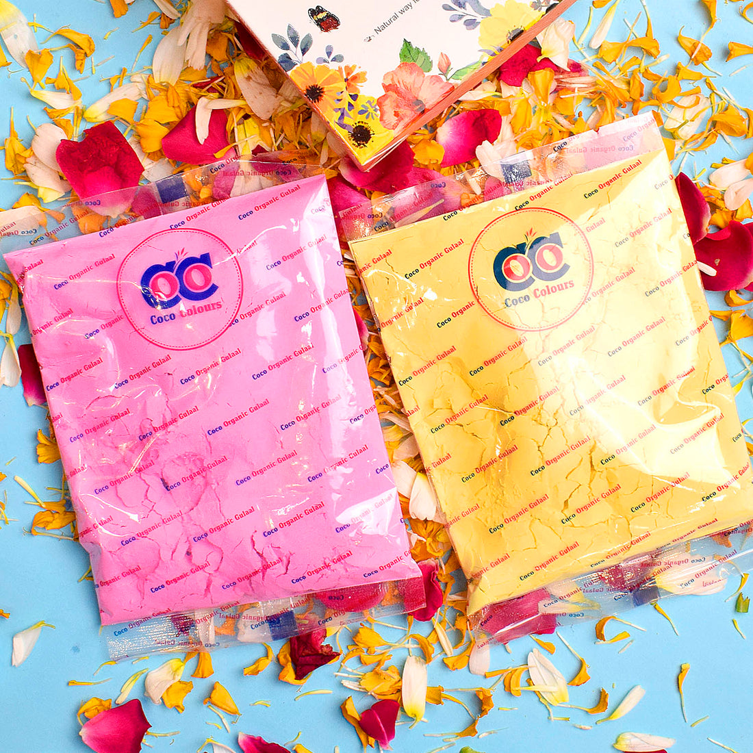 2 Pc Set of COCO Organic Gulal Holi Colors
