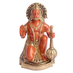 7.5 Inch Kesari Nandan Hanuman Ji Sitting Brass Murti