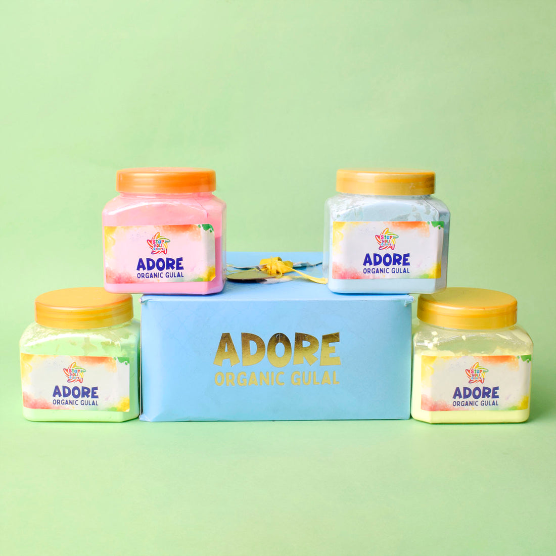 4 Pc Set of Adore Organic Gulal With Gift  Box Packaging