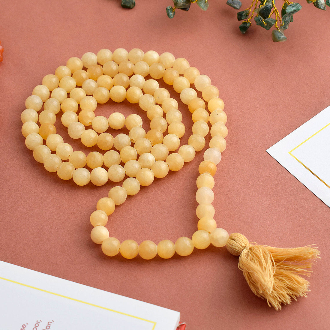 Yellow Calcite Mala for Chakra & Spiritual Healing