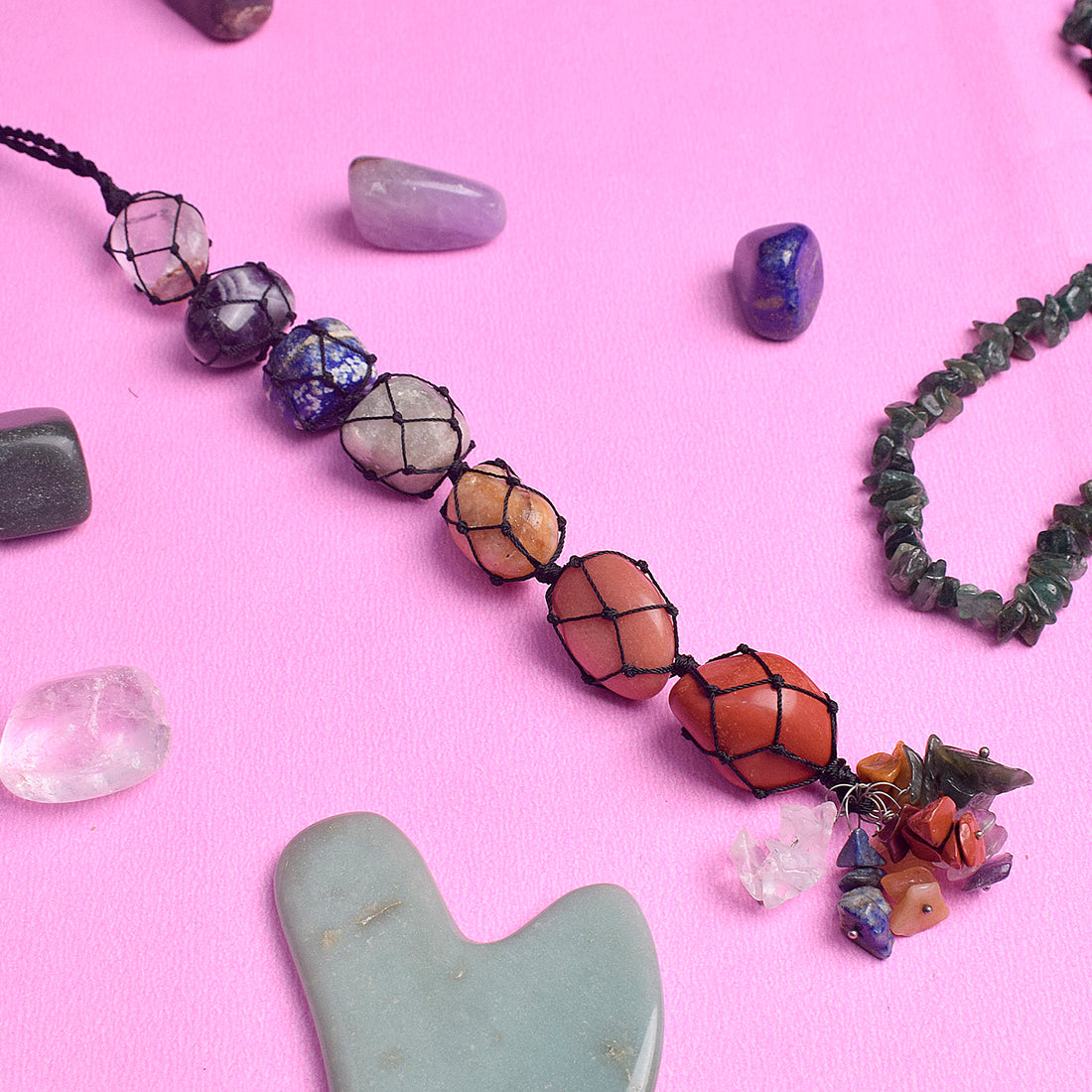 7 Chakra Tumble Stone Crystal Hanging Seven Chakra Wall Hanging