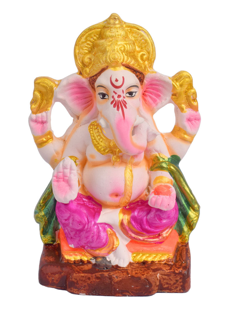 Auspicious 6-Inch Eco-Friendly Ganesha Idol