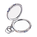 Round Evil Eye Keychain with Foldable Mirror