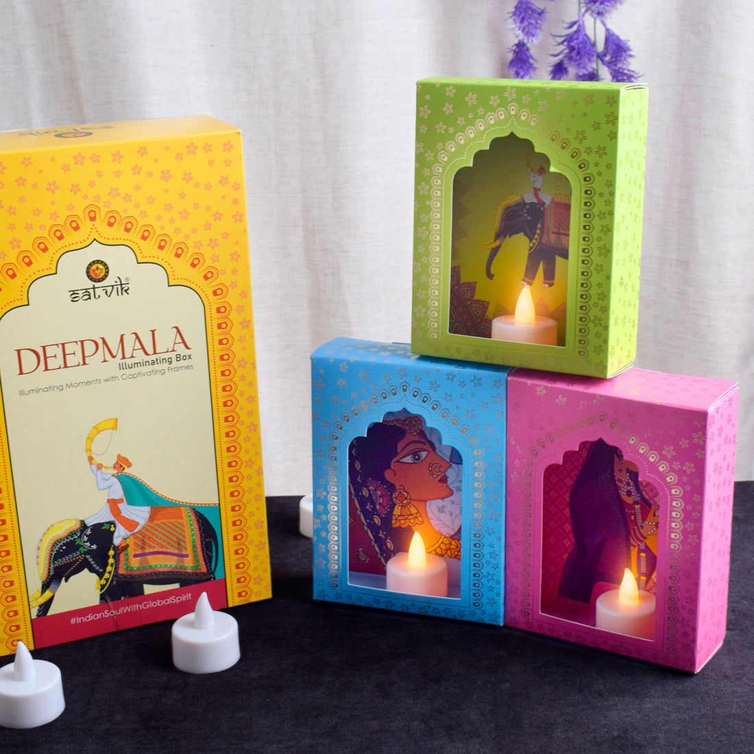 LED Deep Mala Diwali Decorations with LED Candles: Traditional Hanging Jharokha Boxes
