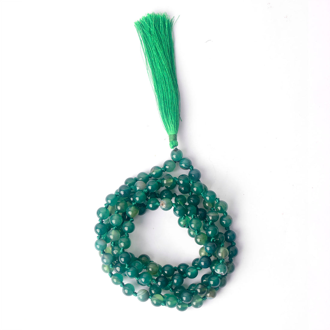 Premium Hakik Jap Mala Green aventurine