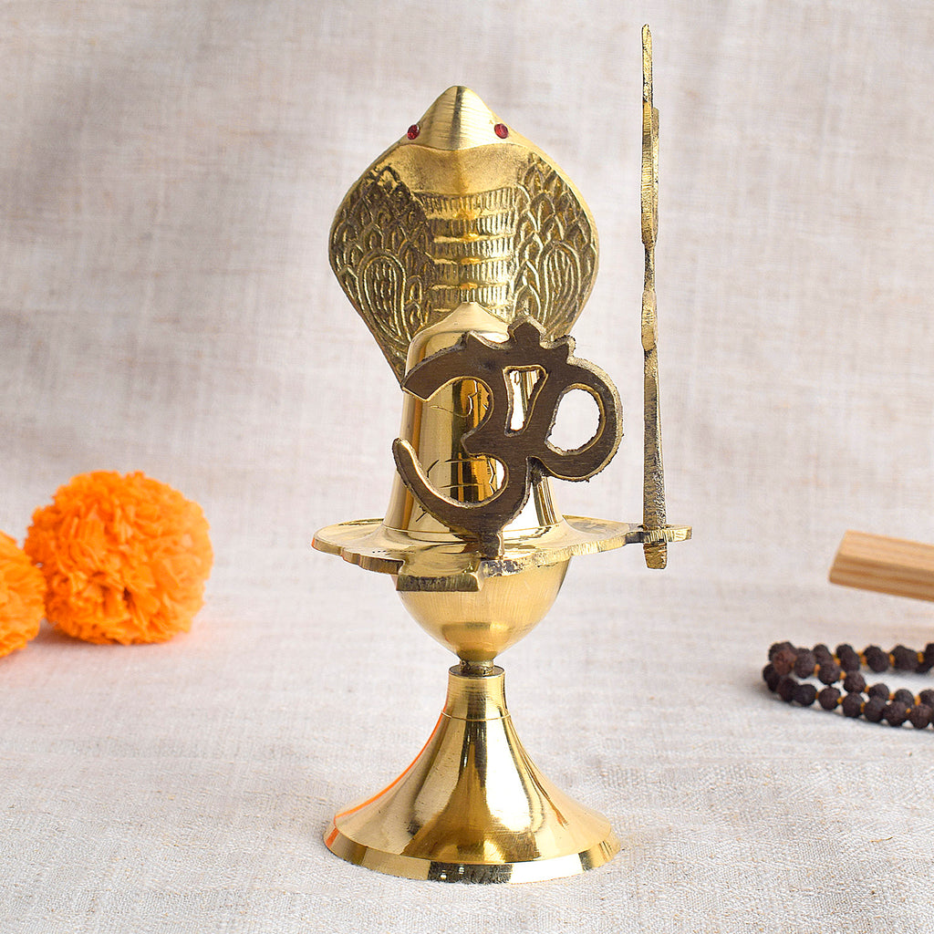 Charming Pure Brass Shivling (6.3 Inch) Puja Store Online Pooja Items Online Puja Samagri Pooja Store near me www.satvikstore.in