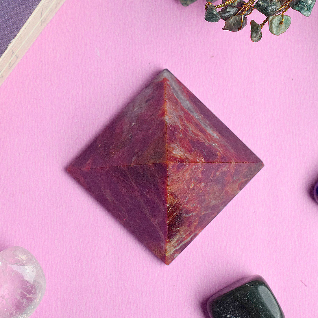 Red Jasper Pyramid Reiki Healing and Crystal Healing Stone