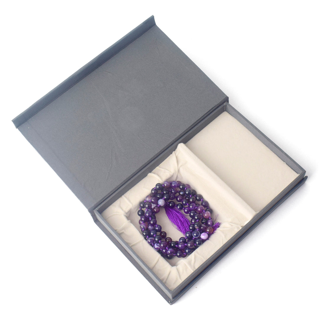 Premium Hakik Jap Mala Crystal Voilet Amethyst