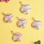 Rose Quartz Pendant Heart Wire Wrapped Crystal Stone Pendant