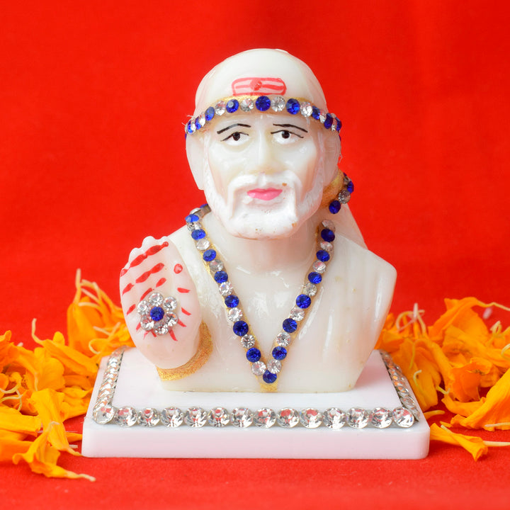 Marble Shirdi Sai Idol Puja Store Online Pooja Items Online Puja Samagri Pooja Store near me www.satvikstore.in