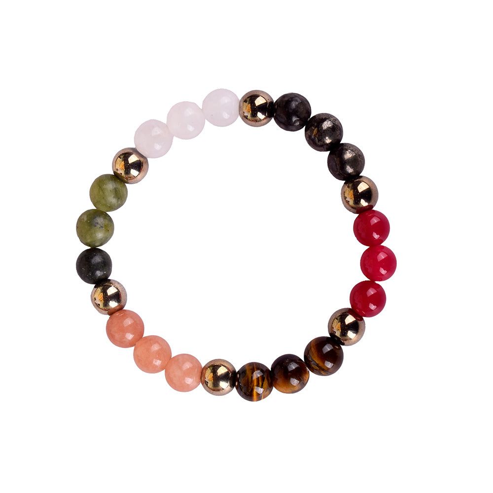 Dhan Vridhi Natural Stone Beaded Bracelet Spiritual Prosperity Wear